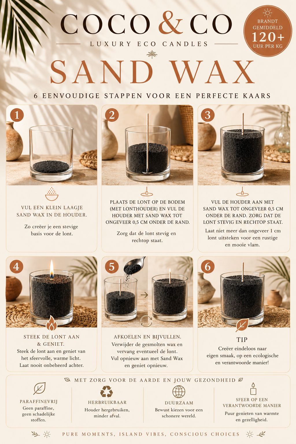Natuurlijke Sand Wax Kaars